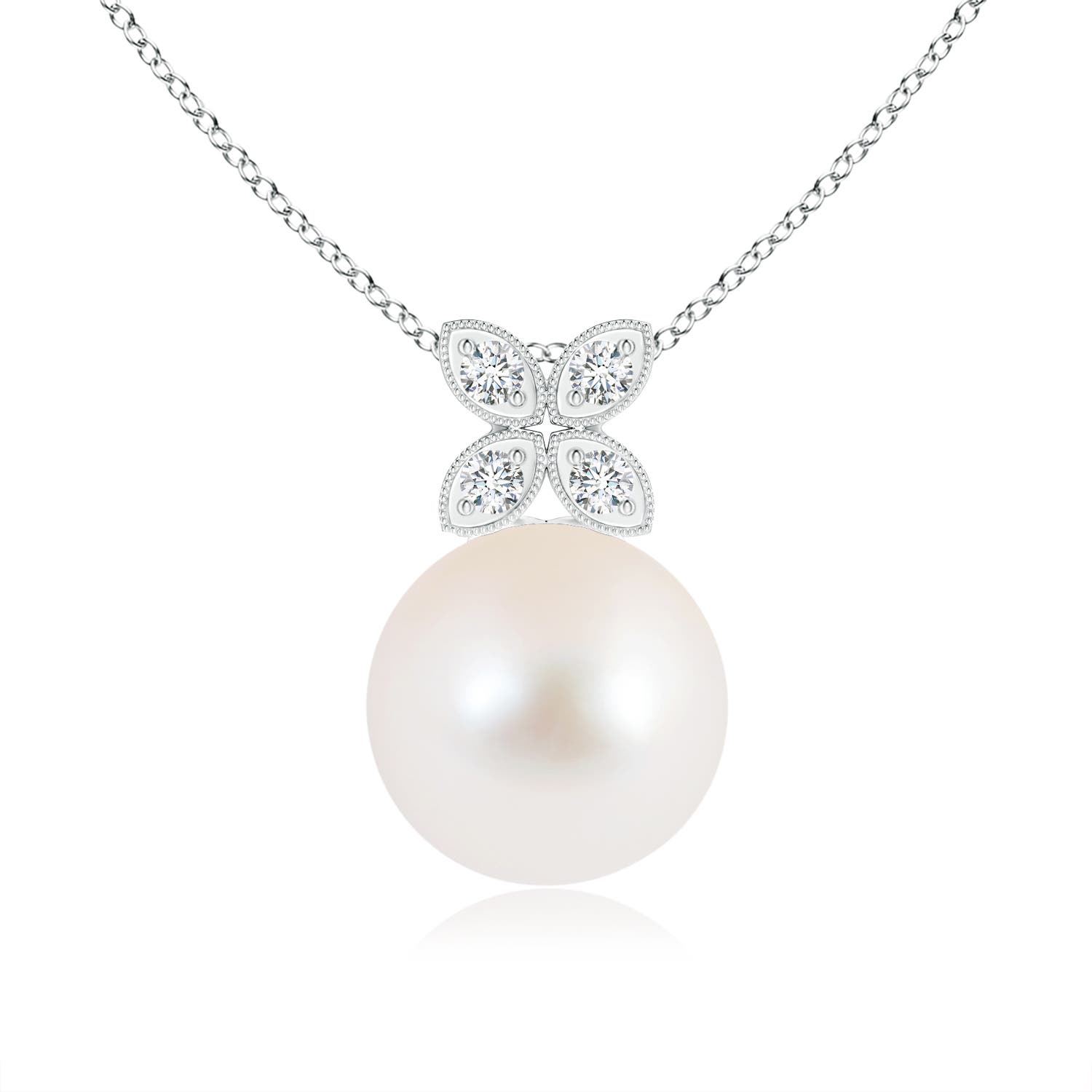 AAA - Freshwater Cultured Pearl / 5.32 CT / 14 KT White Gold