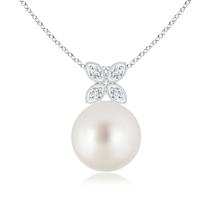 AAA - South Sea Cultured Pearl / 5.32 CT / 14 KT White Gold