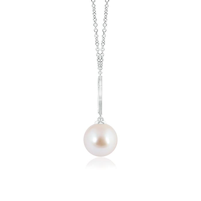 Japanese Akoya Pearl Angel Wings Necklace with Diamonds