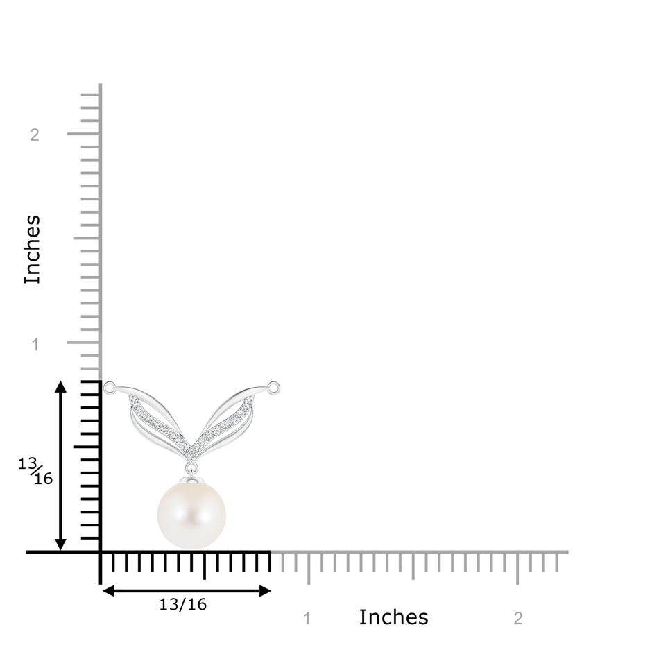 8mm AAA Freshwater Pearl Angel Wings Necklace with Diamonds in S999 Silver product image