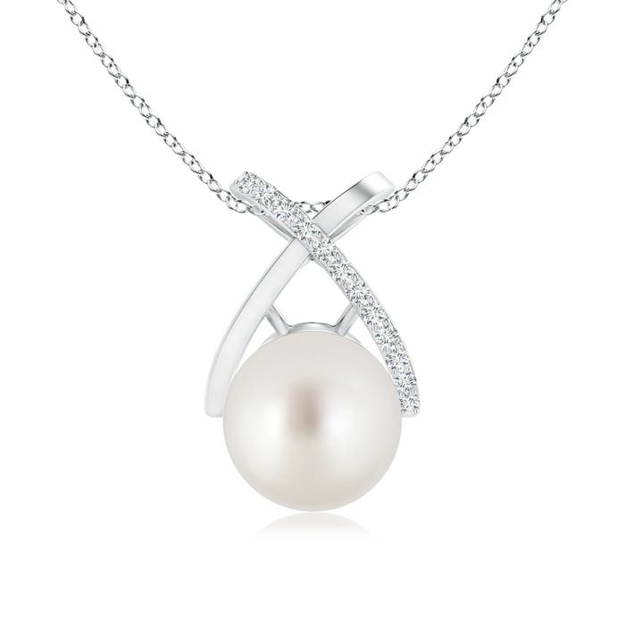 AAA - South Sea Cultured Pearl / 5.35 CT / 14 KT White Gold