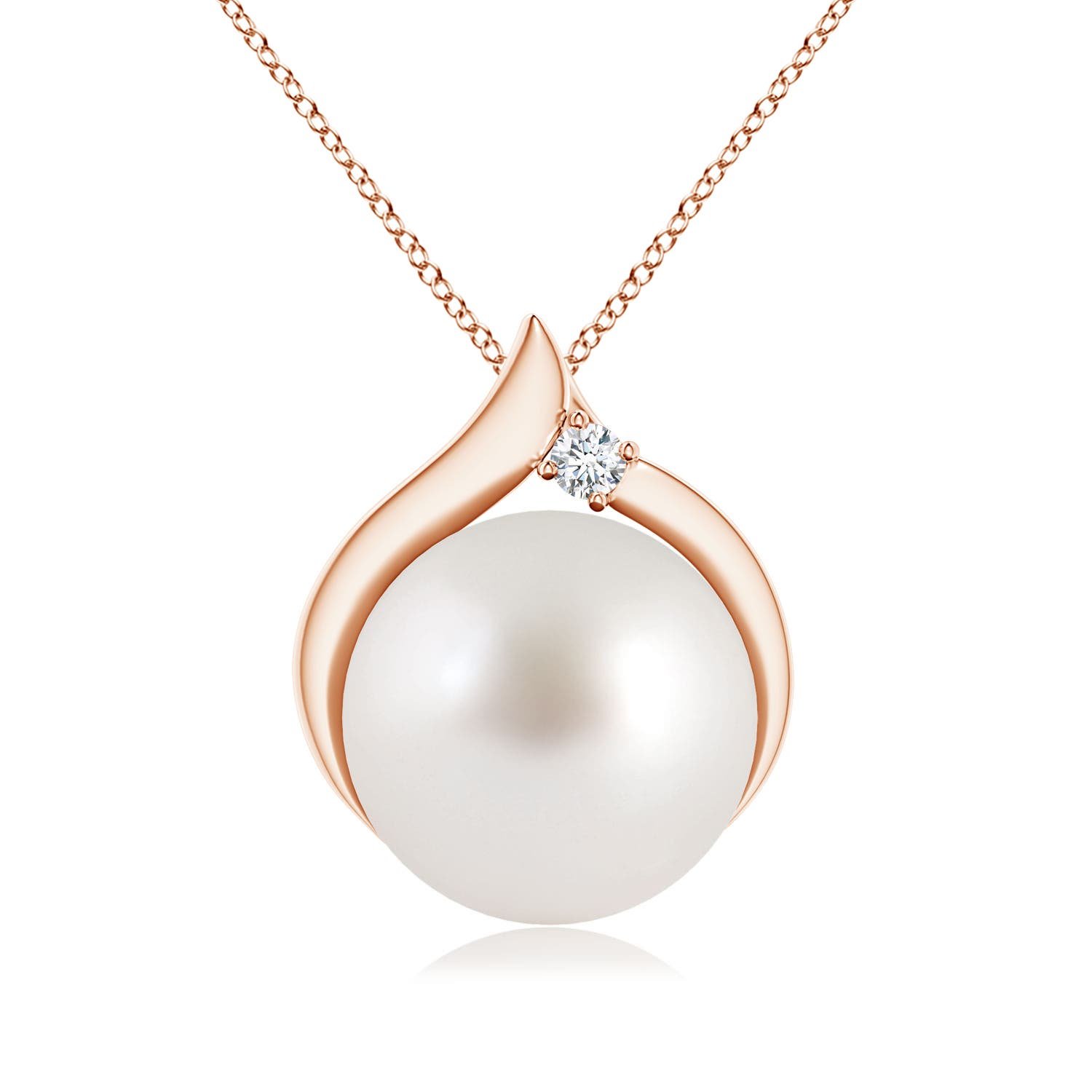 AAA - South Sea Cultured Pearl / 7.23 CT / 14 KT Rose Gold