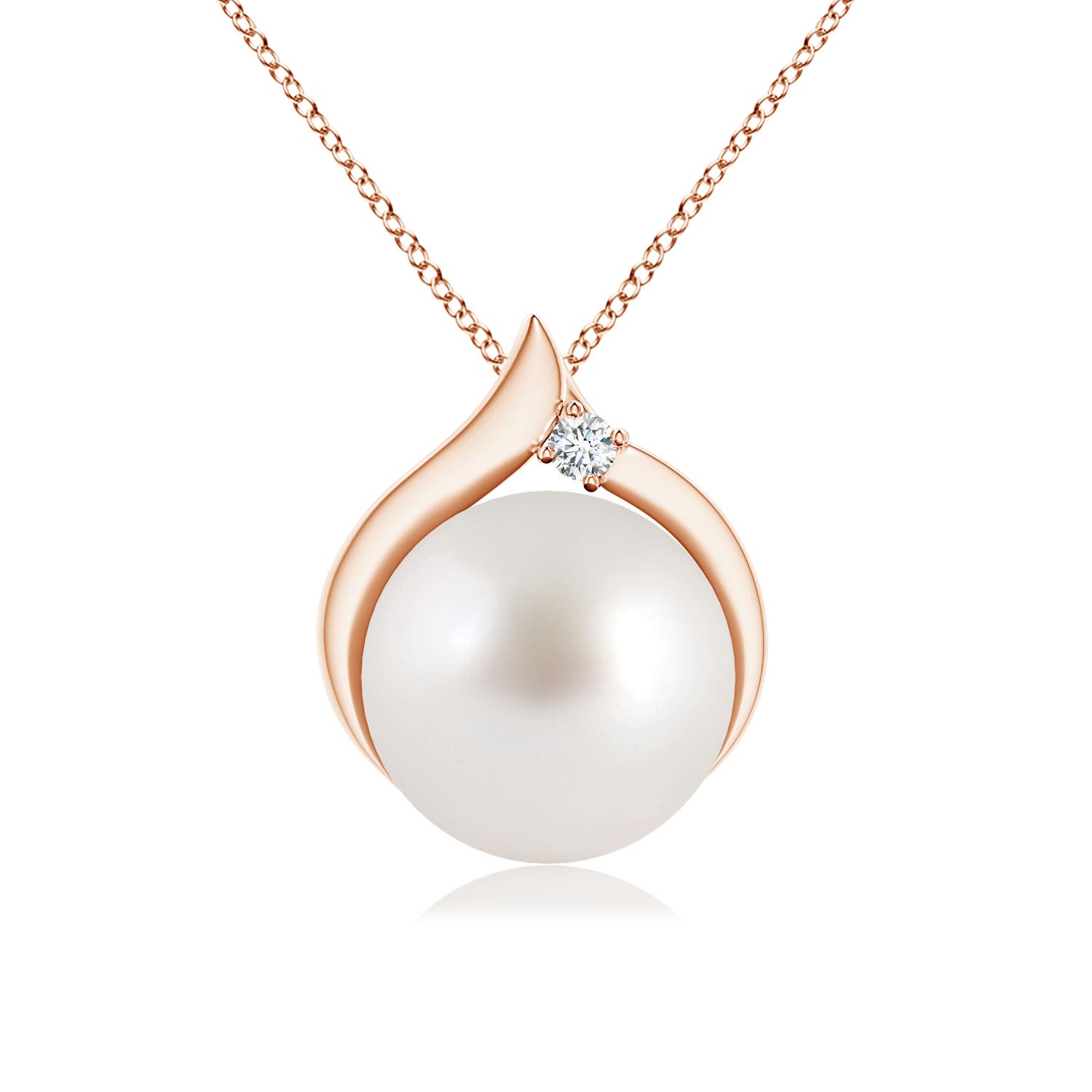 AAA - South Sea Cultured Pearl / 5.27 CT / 14 KT Rose Gold