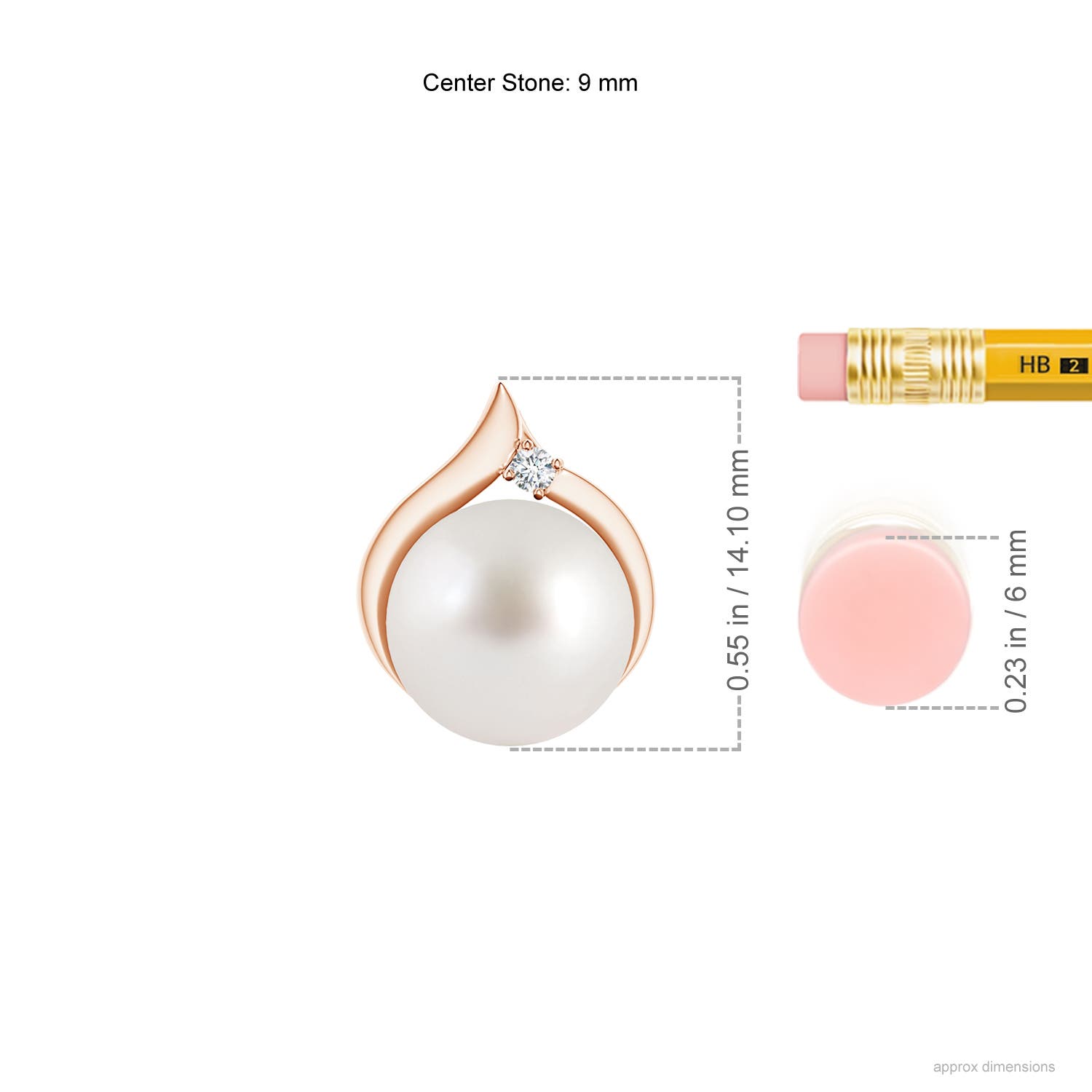 AAA - South Sea Cultured Pearl / 5.27 CT / 14 KT Rose Gold