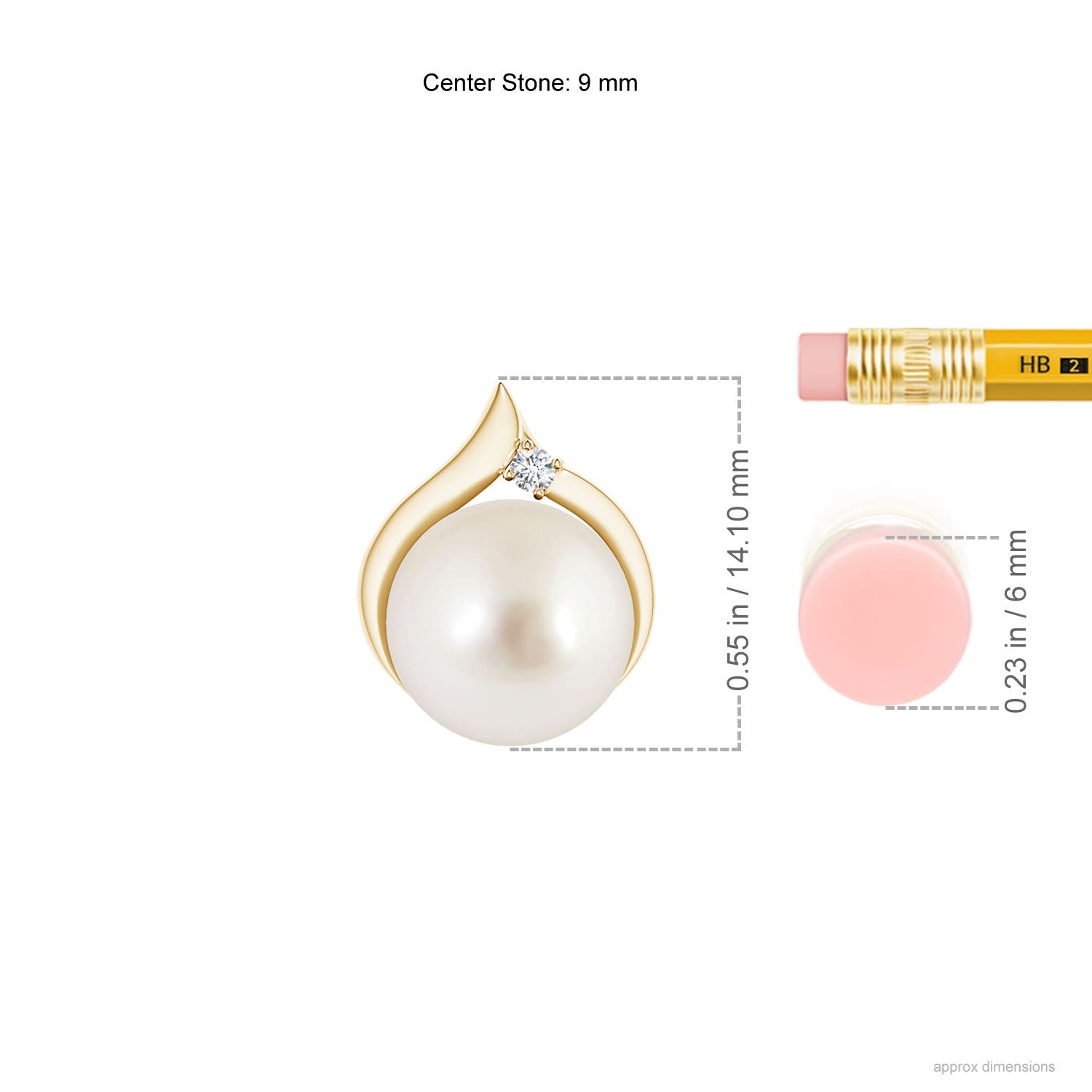 AAAA - South Sea Cultured Pearl / 5.27 CT / 14 KT Yellow Gold