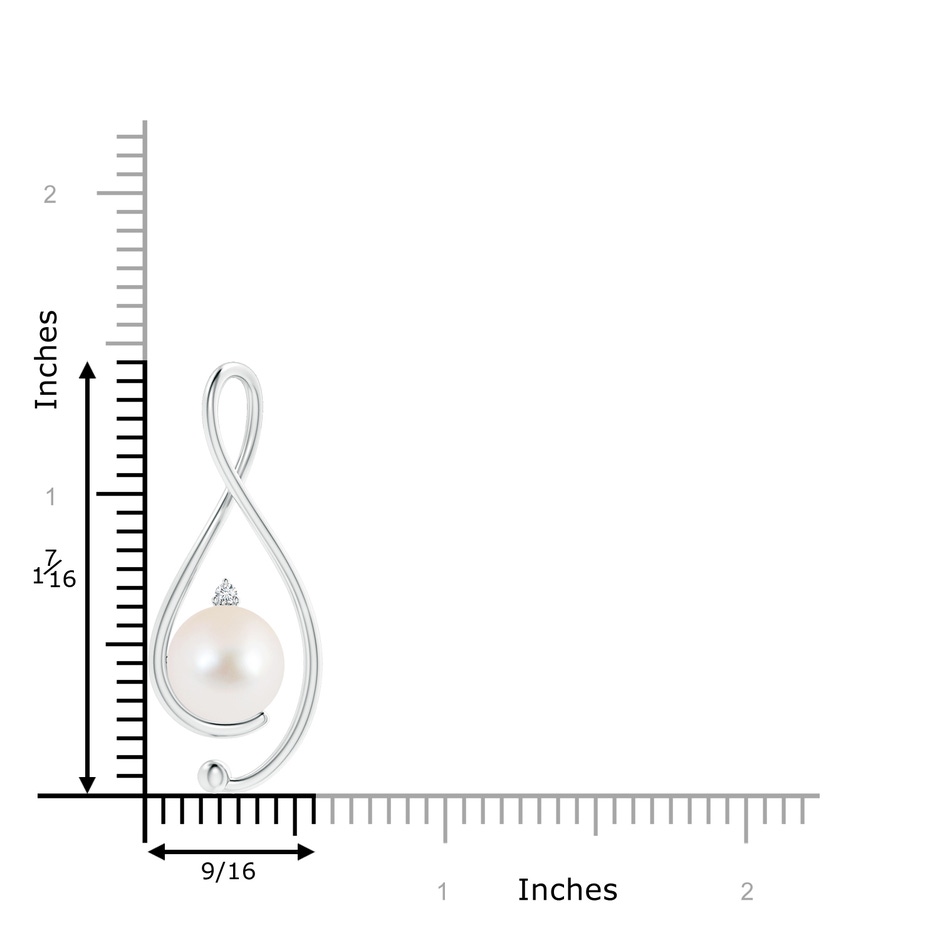 10mm AAA Freshwater Pearl Infinity Pendant with Diamond in S999 Silver product image