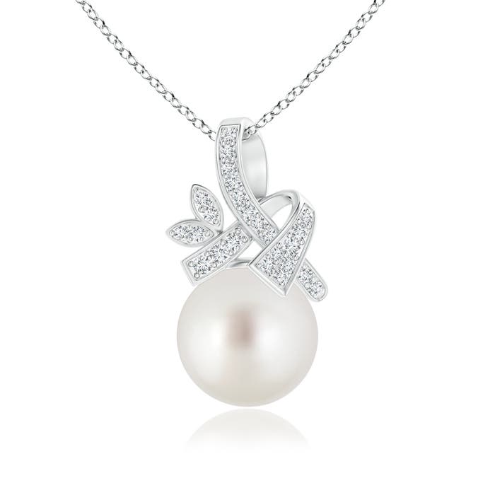 AAA - South Sea Cultured Pearl / 5.38 CT / 14 KT White Gold