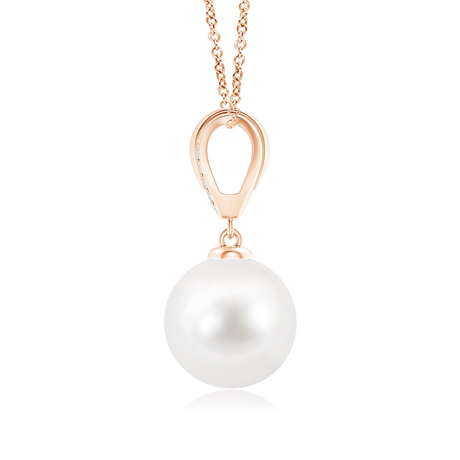 10mm AA Freshwater Pearl Drop Pendant with Ornate Bale in Rose Gold product image