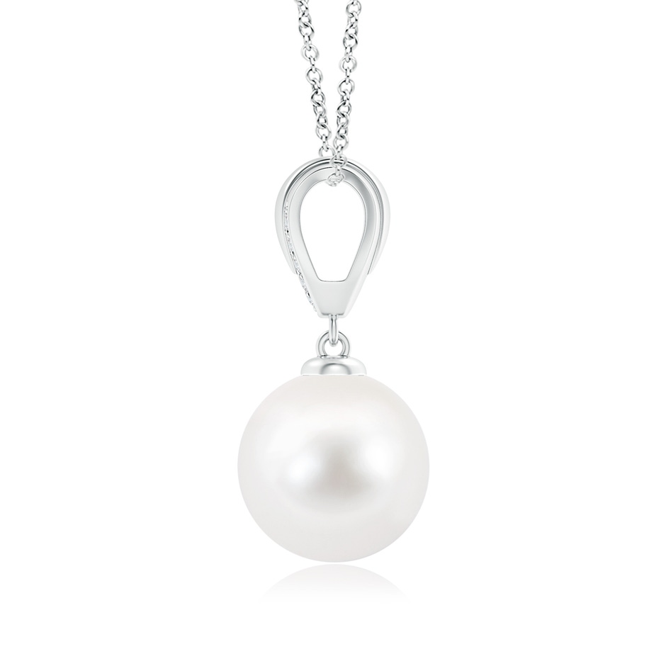 10mm AA Freshwater Pearl Drop Pendant with Ornate Bale in White Gold product image
