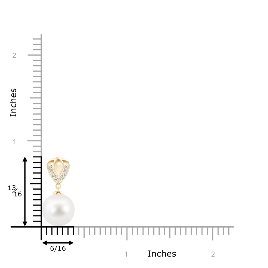 10mm AA Freshwater Pearl Drop Pendant with Ornate Bale in Yellow Gold product image