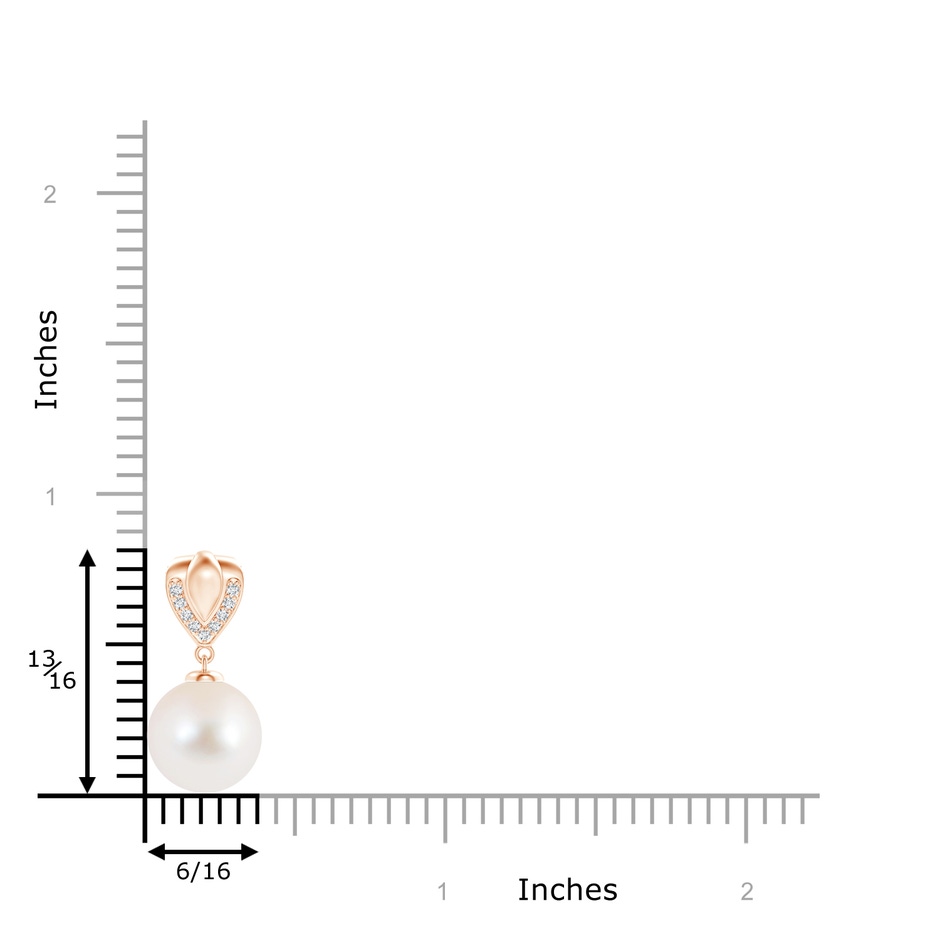 10mm AAA Freshwater Pearl Drop Pendant with Ornate Bale in Rose Gold product image