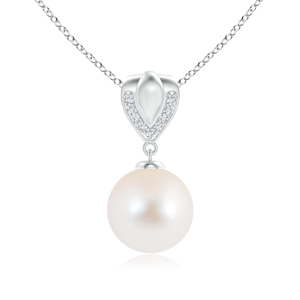 10mm AAA Freshwater Pearl Drop Pendant with Ornate Bale in S999 Silver