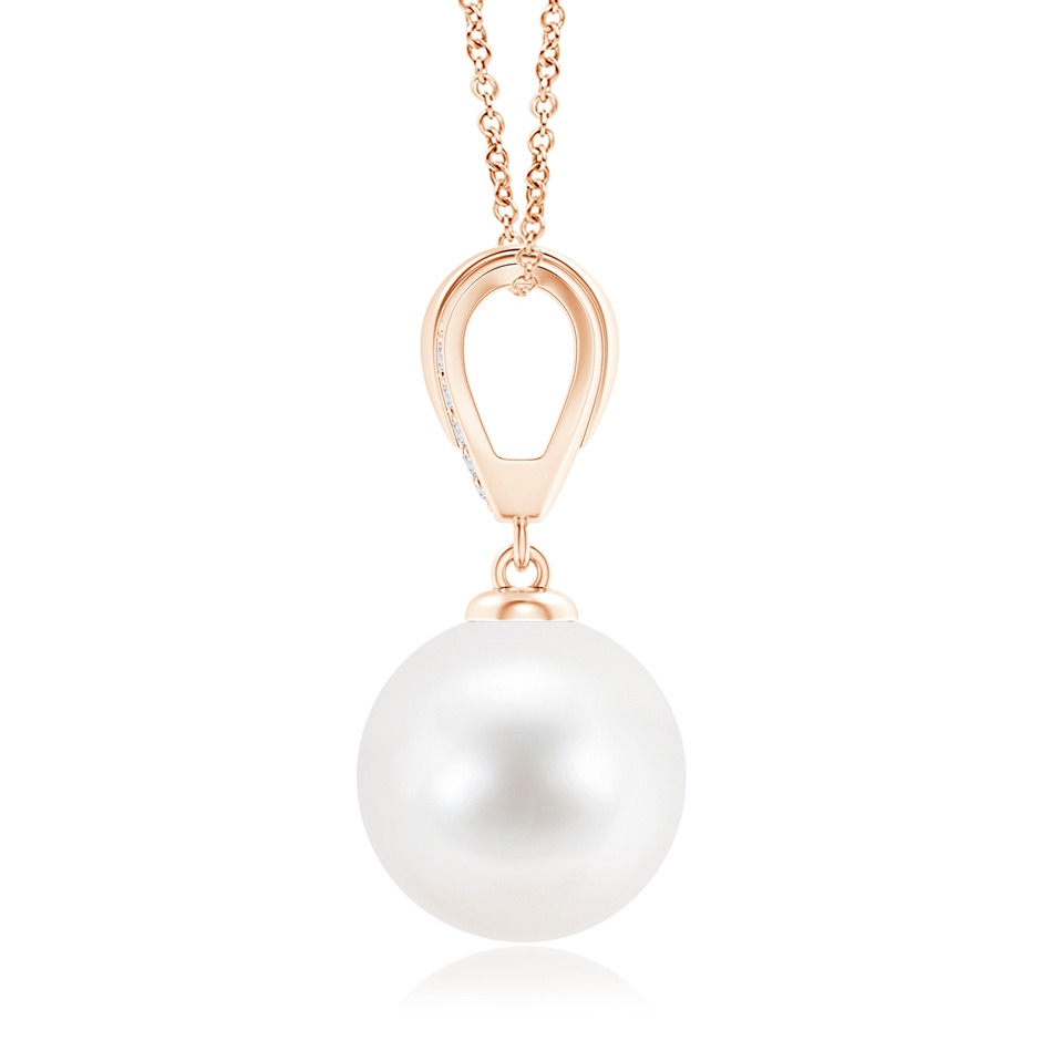 11mm AA Freshwater Pearl Drop Pendant with Ornate Bale in Rose Gold product image