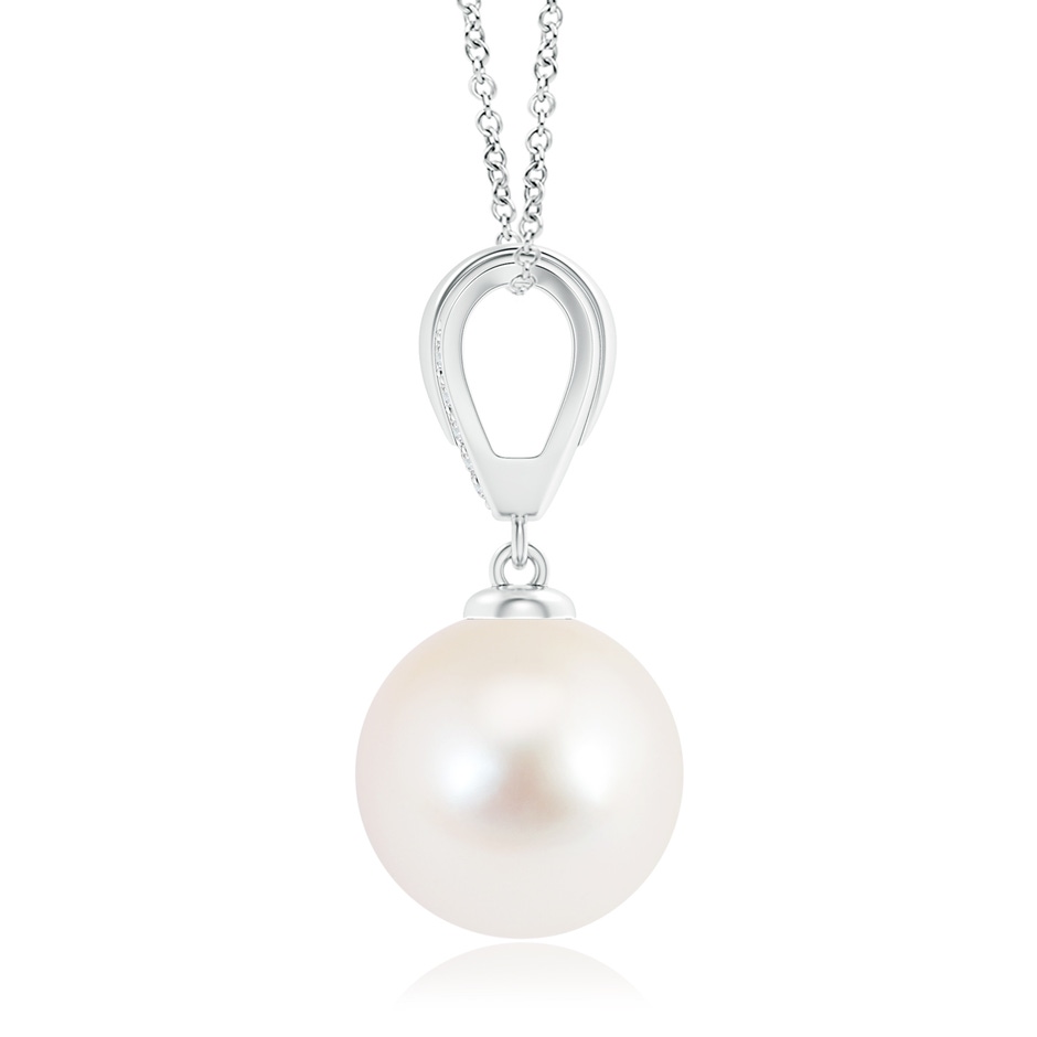 11mm AAA Freshwater Pearl Drop Pendant with Ornate Bale in White Gold product image