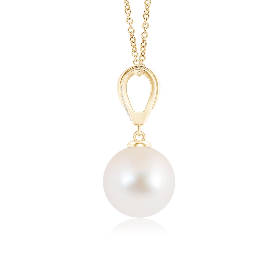 9mm AAA Freshwater Pearl Drop Pendant with Ornate Bale in 9K Yellow Gold product image