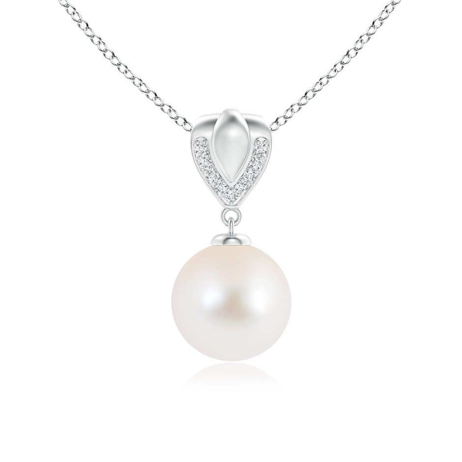 9mm AAA Freshwater Pearl Drop Pendant with Ornate Bale in S999 Silver 