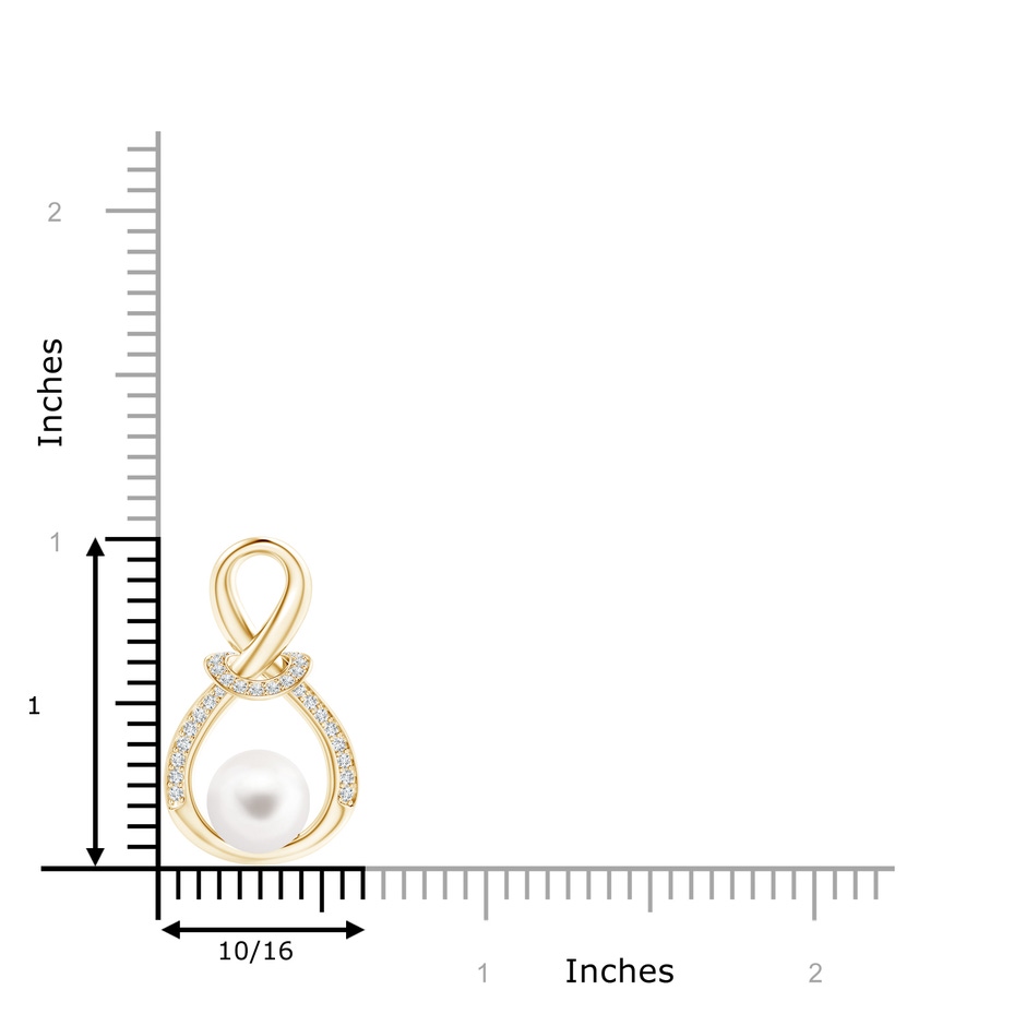 8mm AA Freshwater Pearl Infinity Knot Pendant with Diamonds in Yellow Gold product image
