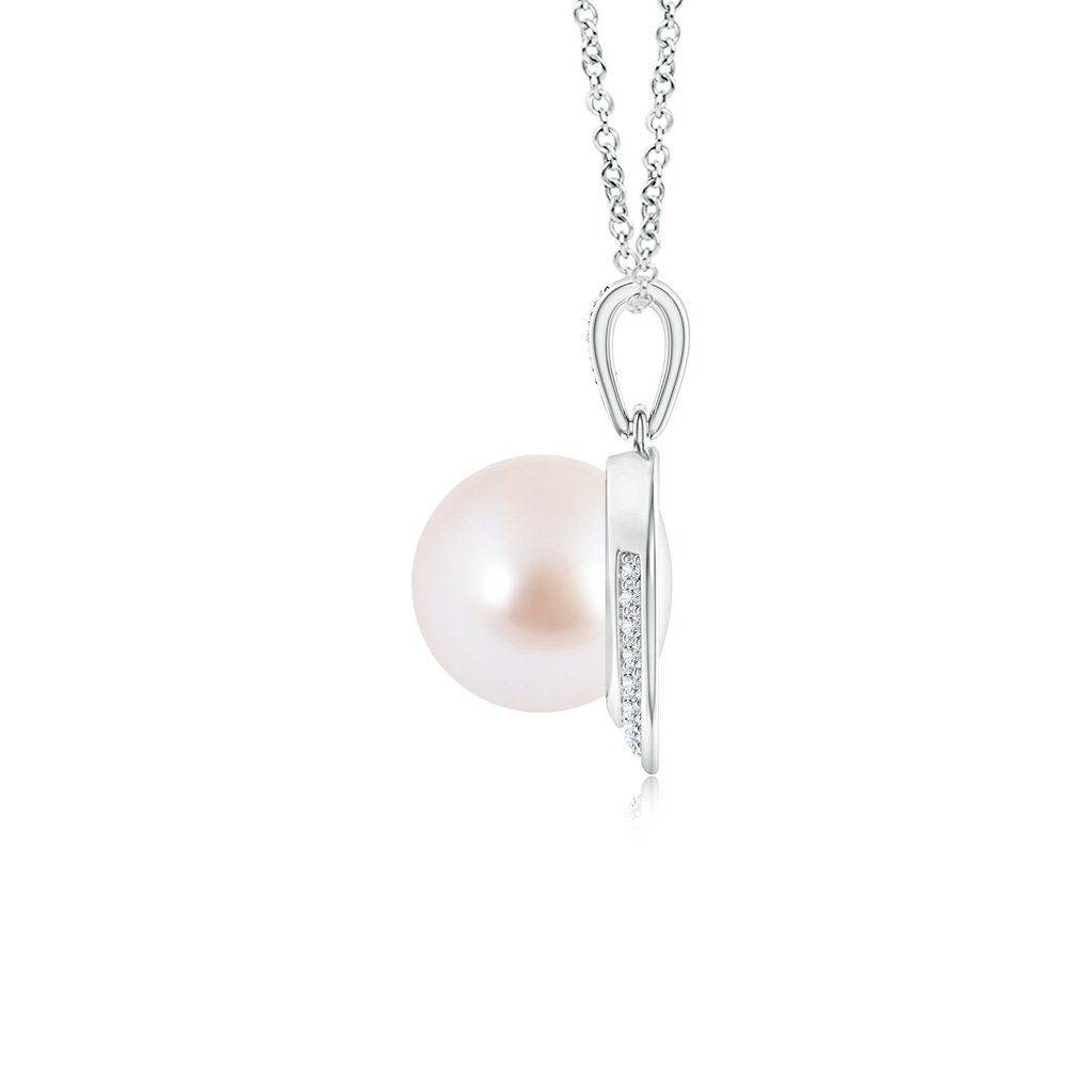 8mm AAA Akoya Cultured Pearl Crescent Pendant in White Gold Product Image
