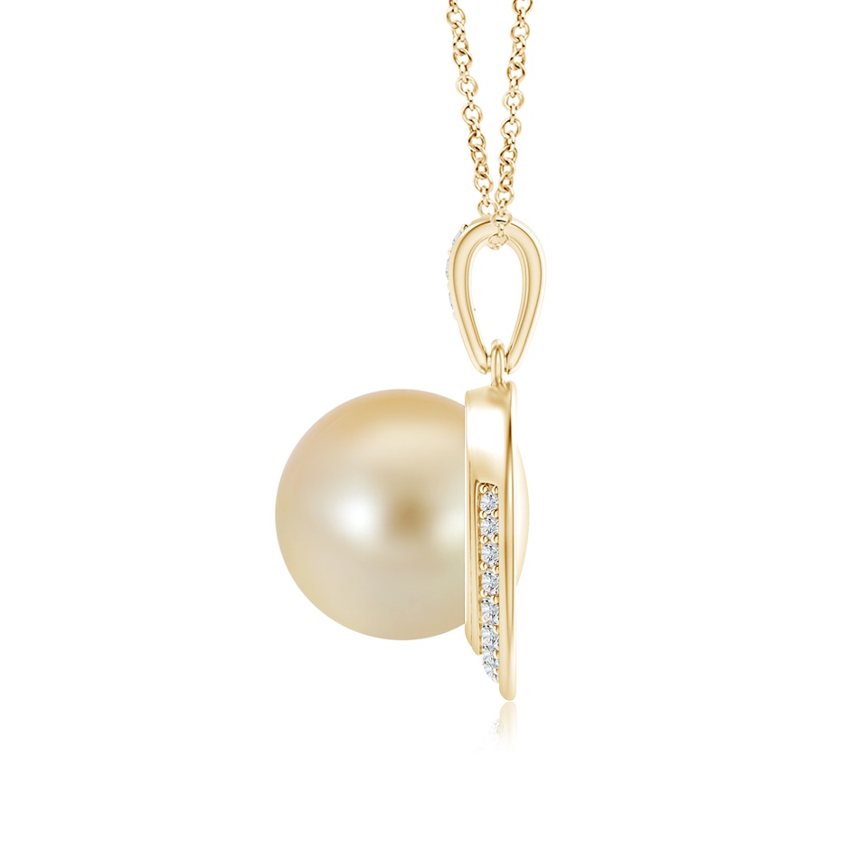 10mm AAA Golden South Sea Pearl Crescent Pendant in Yellow Gold product image