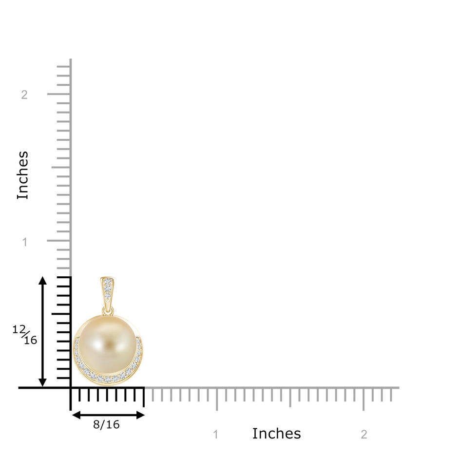 10mm AAA Golden South Sea Pearl Crescent Pendant in Yellow Gold product image