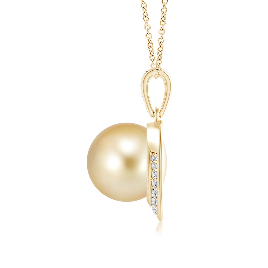 10mm AAAA Golden South Sea Pearl Crescent Pendant in Yellow Gold product image