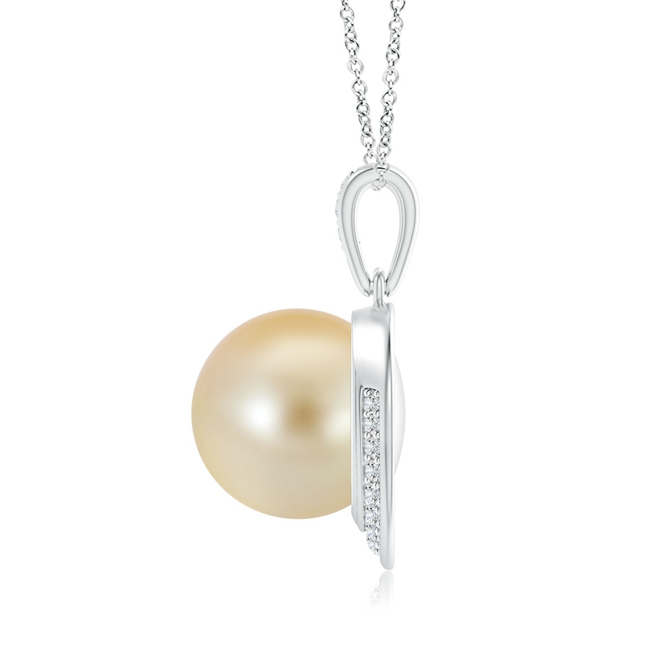 11mm AAA Golden South Sea Pearl Crescent Pendant in White Gold product image