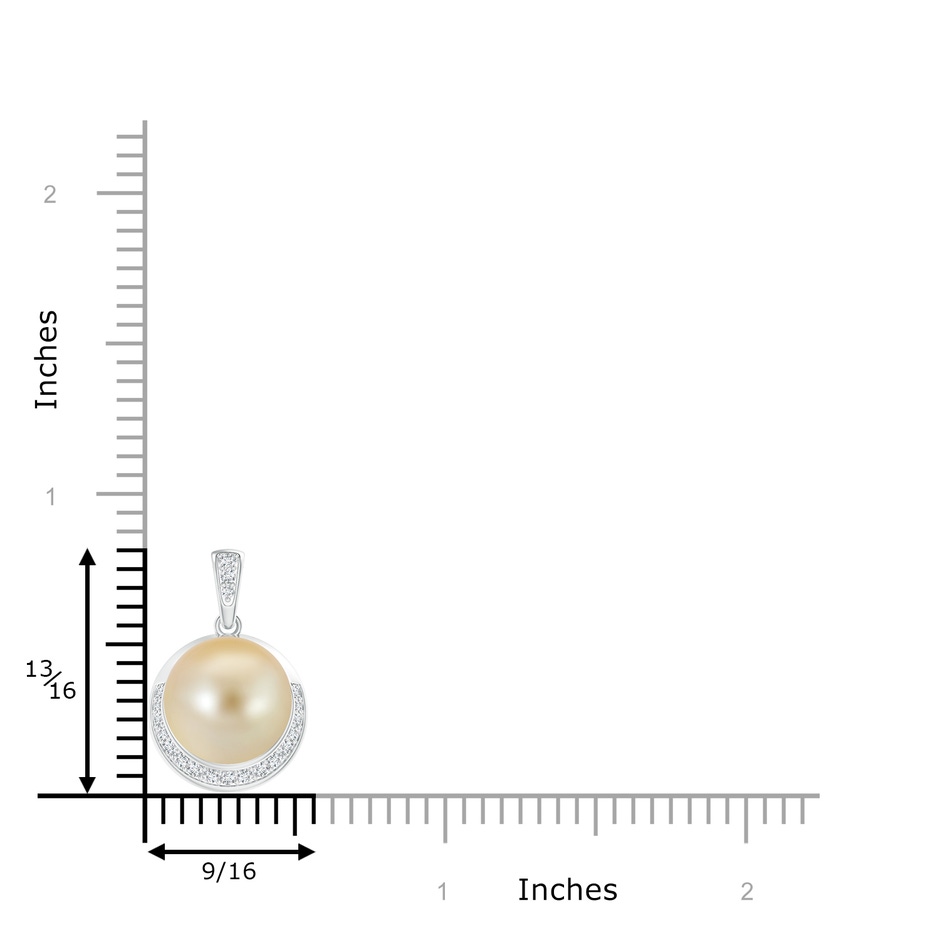 11mm AAA Golden South Sea Pearl Crescent Pendant in White Gold product image