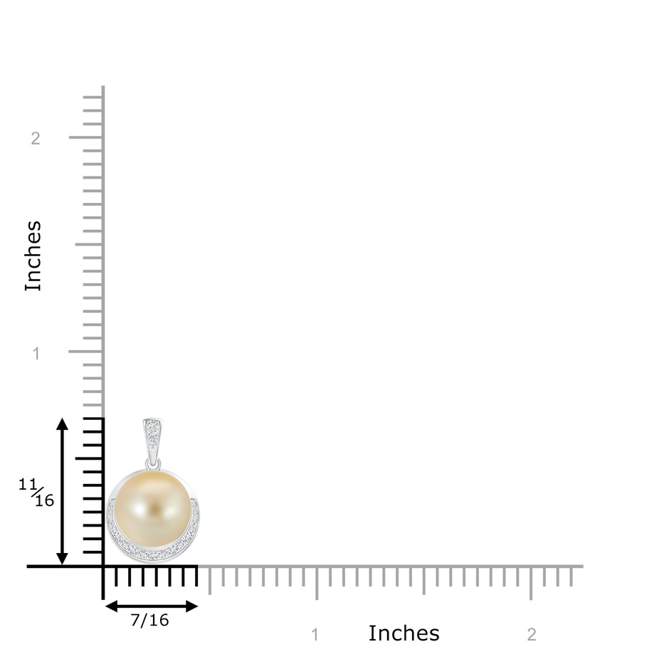 9mm AAA Golden South Sea Pearl Crescent Pendant in White Gold product image