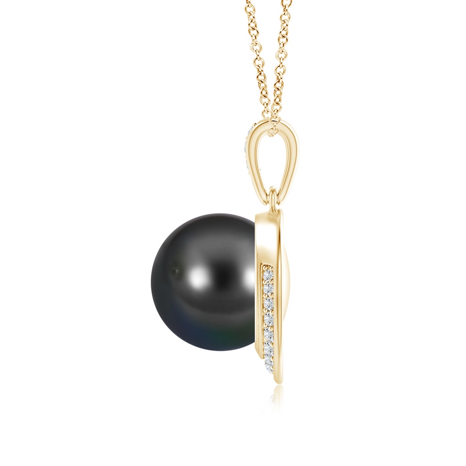 10mm AA Tahitian Pearl Crescent Pendant in Yellow Gold product image