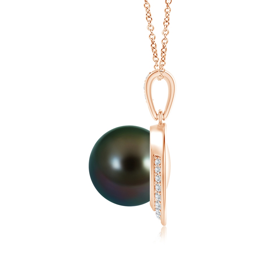 10mm AAAA Tahitian Pearl Crescent Pendant in Rose Gold product image