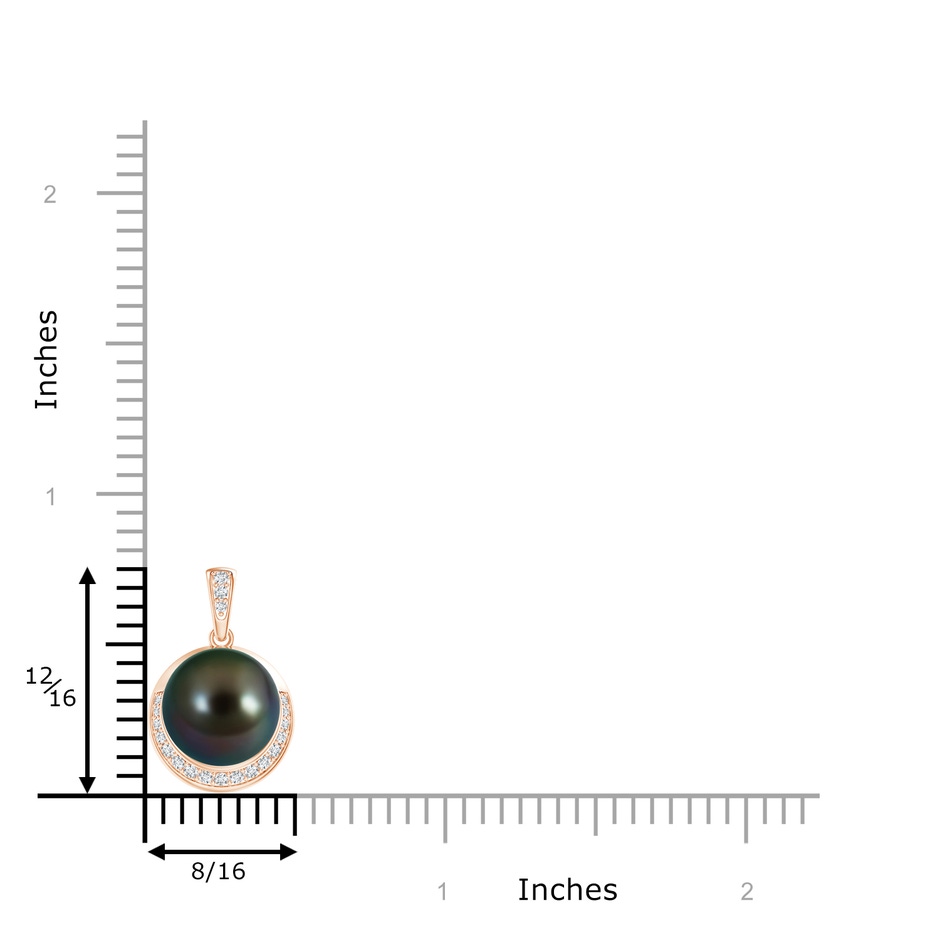 10mm AAAA Tahitian Pearl Crescent Pendant in Rose Gold product image