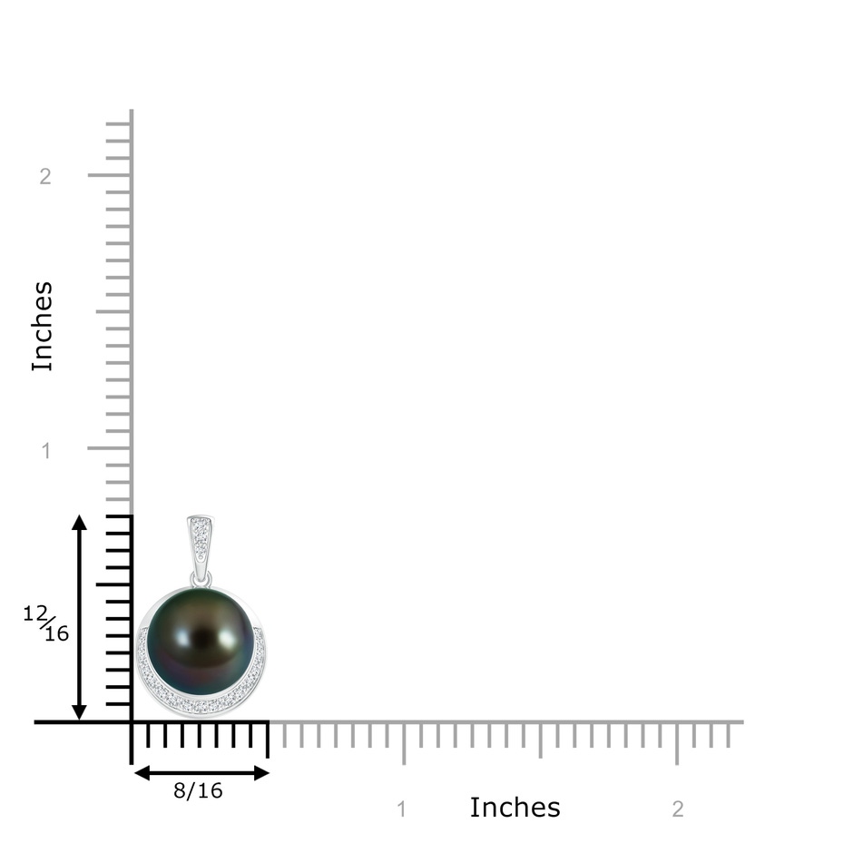 10mm AAAA Tahitian Pearl Crescent Pendant in White Gold product image