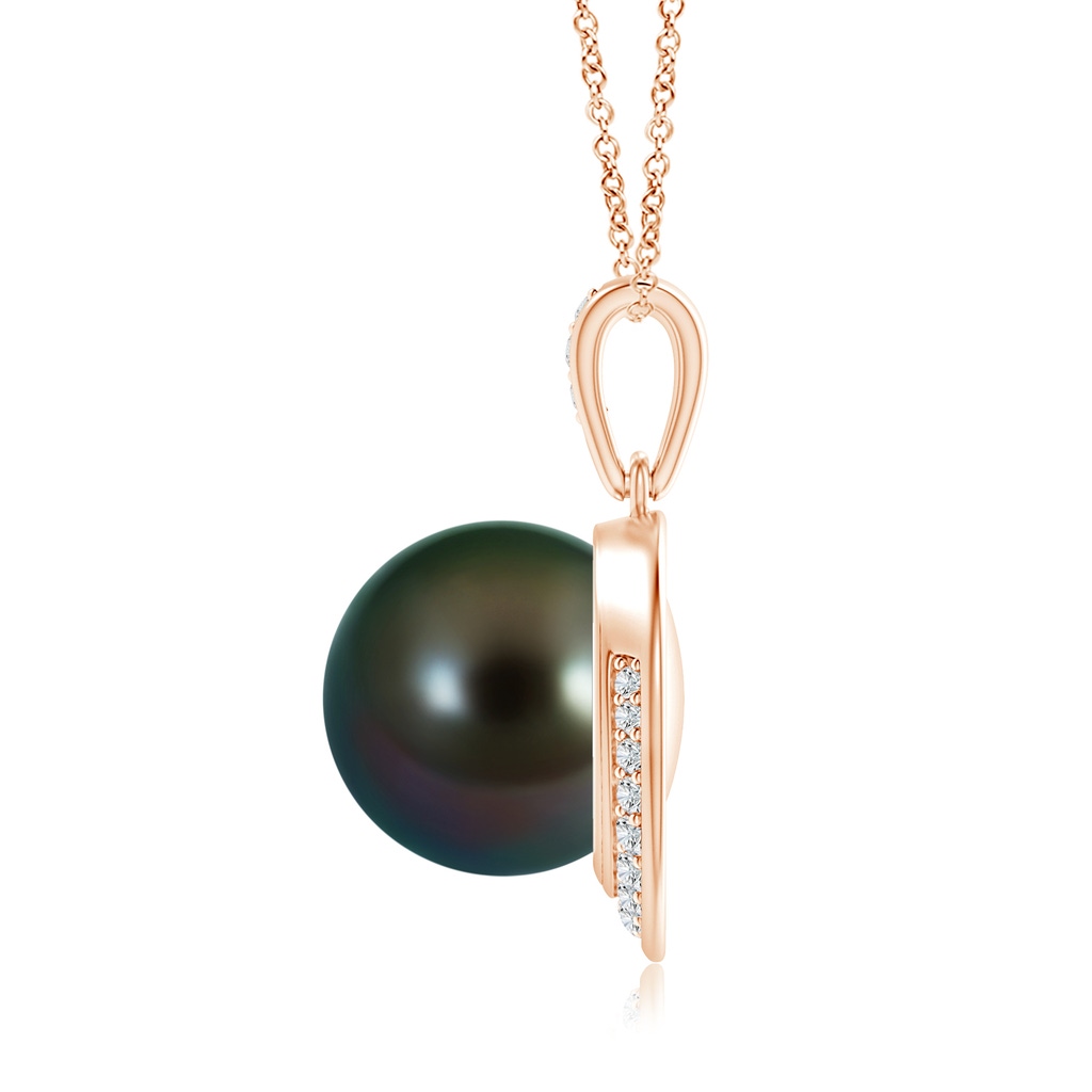 11mm AAAA Tahitian Pearl Crescent Pendant in Rose Gold Product Image