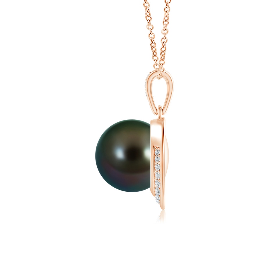 9mm AAAA Tahitian Pearl Crescent Pendant in Rose Gold product image