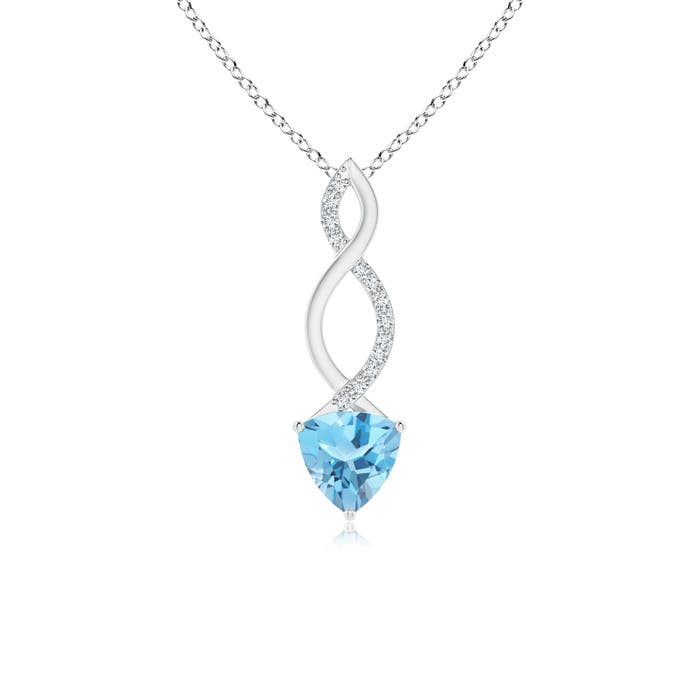 A - Swiss Blue Topaz / 0.97 CT / 14 KT White Gold