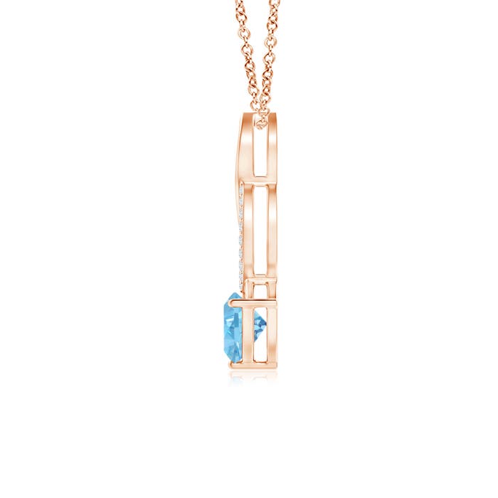 AA - Swiss Blue Topaz / 0.97 CT / 14 KT Rose Gold