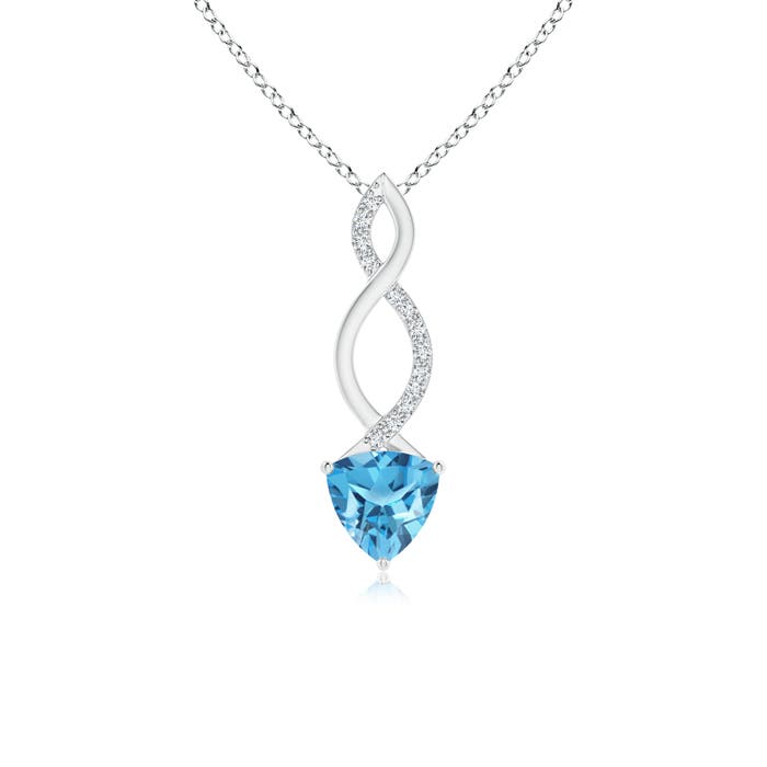 AA - Swiss Blue Topaz / 0.97 CT / 14 KT White Gold