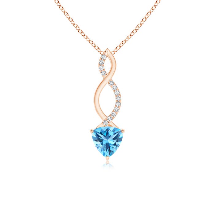 AAA - Swiss Blue Topaz / 0.97 CT / 14 KT Rose Gold