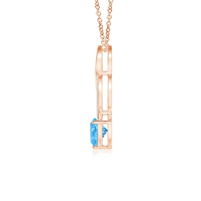 AAA - Swiss Blue Topaz / 0.97 CT / 14 KT Rose Gold