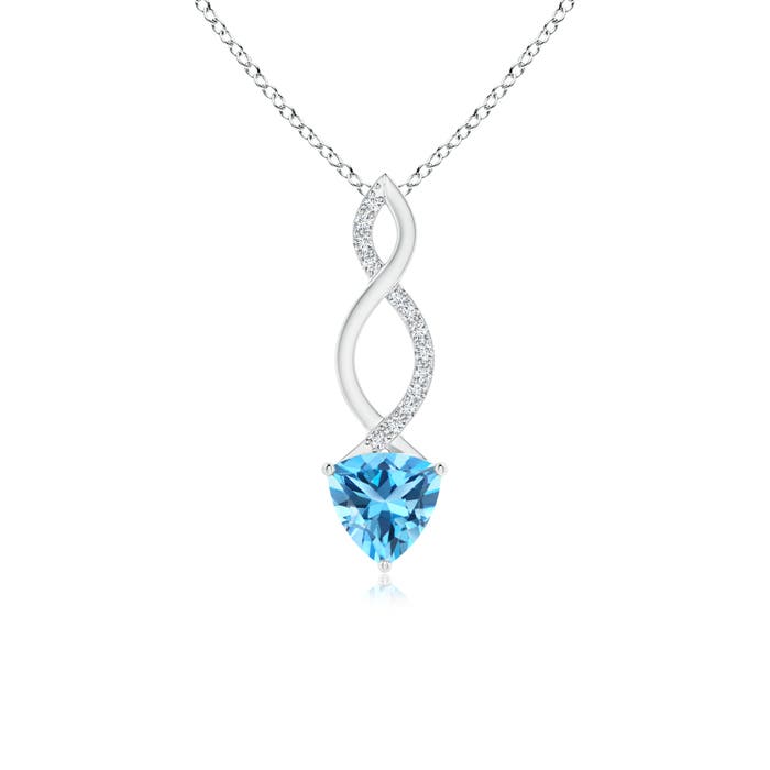 AAA - Swiss Blue Topaz / 0.97 CT / 14 KT White Gold