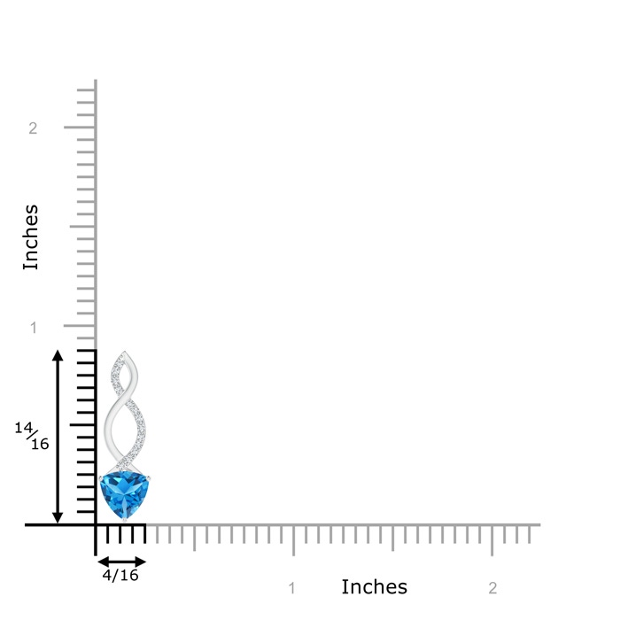 6mm AAAA Trillion Swiss Blue Topaz Infinity Pendant with Diamonds in P950 Platinum product image