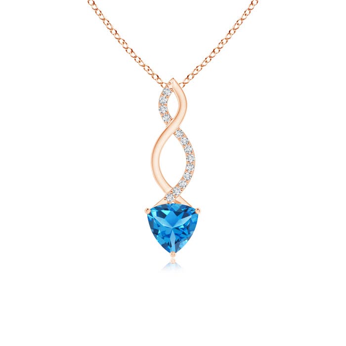 AAAA - Swiss Blue Topaz / 0.97 CT / 14 KT Rose Gold