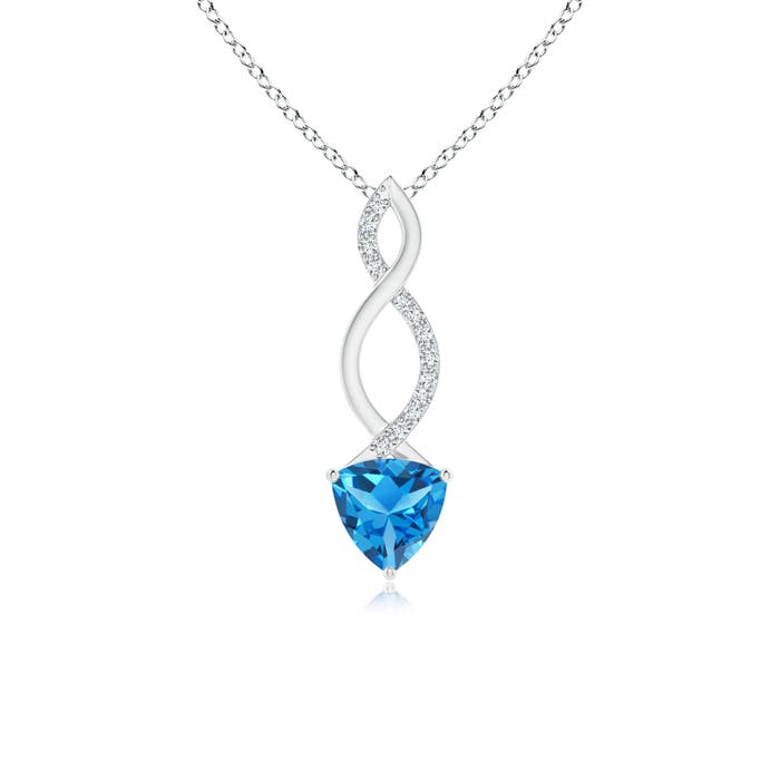 AAAA - Swiss Blue Topaz / 0.97 CT / 14 KT White Gold