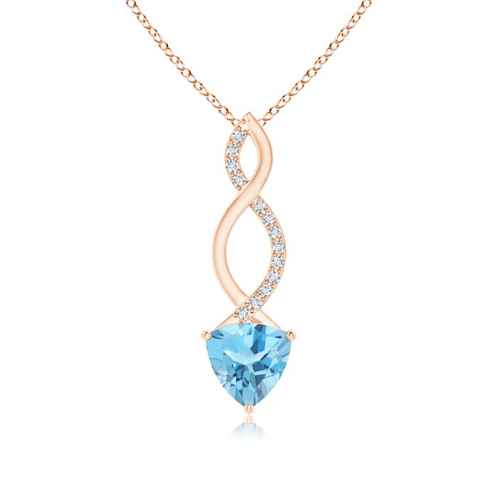 A - Swiss Blue Topaz / 1.38 CT / 14 KT Rose Gold