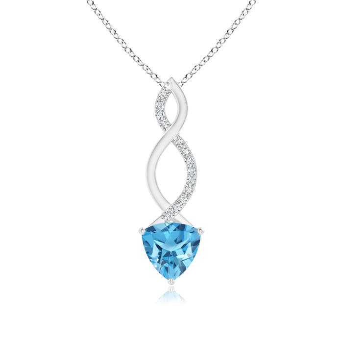 AA - Swiss Blue Topaz / 1.38 CT / 14 KT White Gold