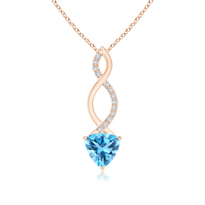 AAA - Swiss Blue Topaz / 1.38 CT / 14 KT Rose Gold