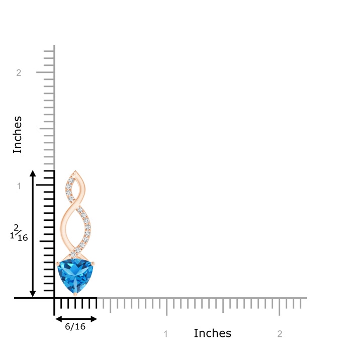 8mm AAAA Trillion Swiss Blue Topaz Infinity Pendant with Diamonds in Rose Gold product image