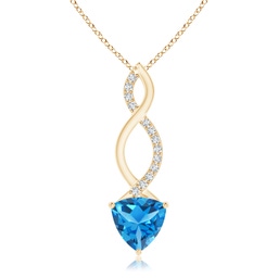 Infinity Yellow Gold Swiss Blue Topaz Necklaces & Pendants