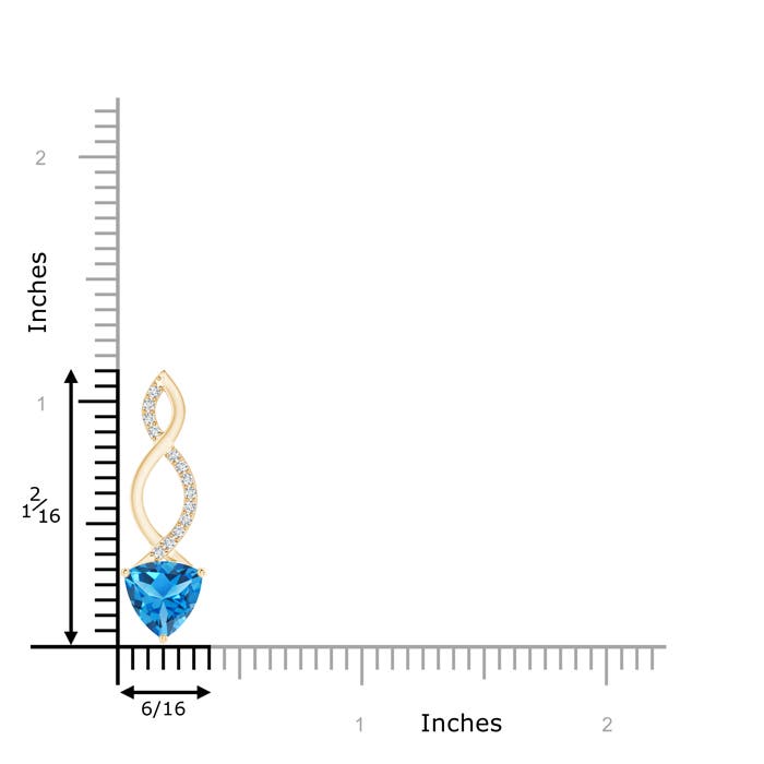 AAAA - Swiss Blue Topaz / 2.3 CT / 14 KT Yellow Gold