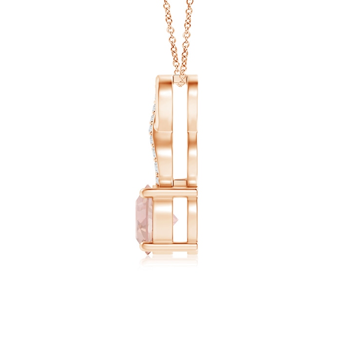 5mm AAA Morganite Infinity Pendant with Diamond Accents in Rose Gold product image
